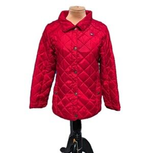 Tommy Hilfiger Scarlet Red Quilted Barn Jacket Juniors XL Warm Classic Stylish